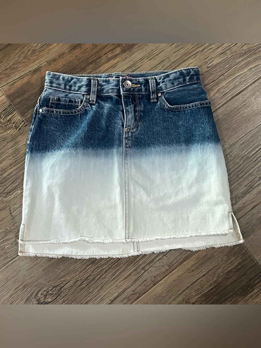 Children’s Place ombré denim Jean Skirt girls 6X/7 adjustable waist